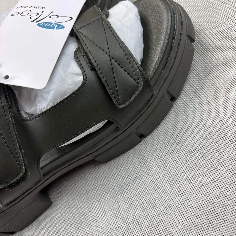 Aqua College Womens Hux  Green Platform Sandals 9M